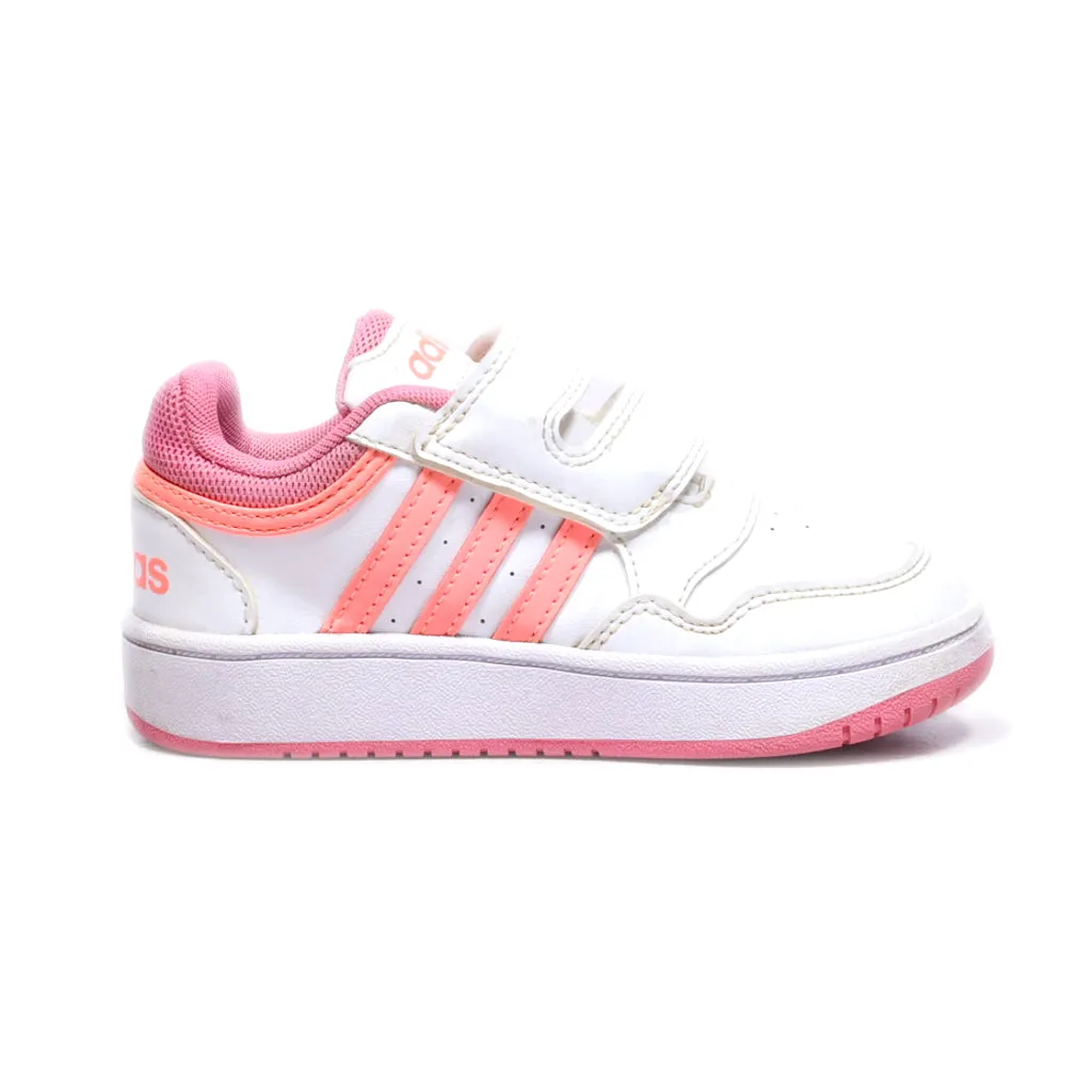 Adidas Hoops 3.0 Sneakers Leather White Colour For Kids