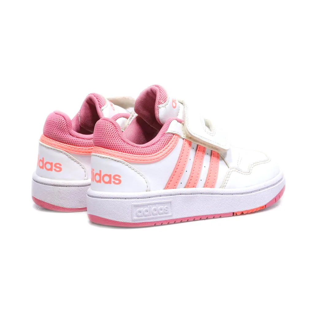 Adidas Hoops 3.0 Sneakers Leather White Colour For Kids