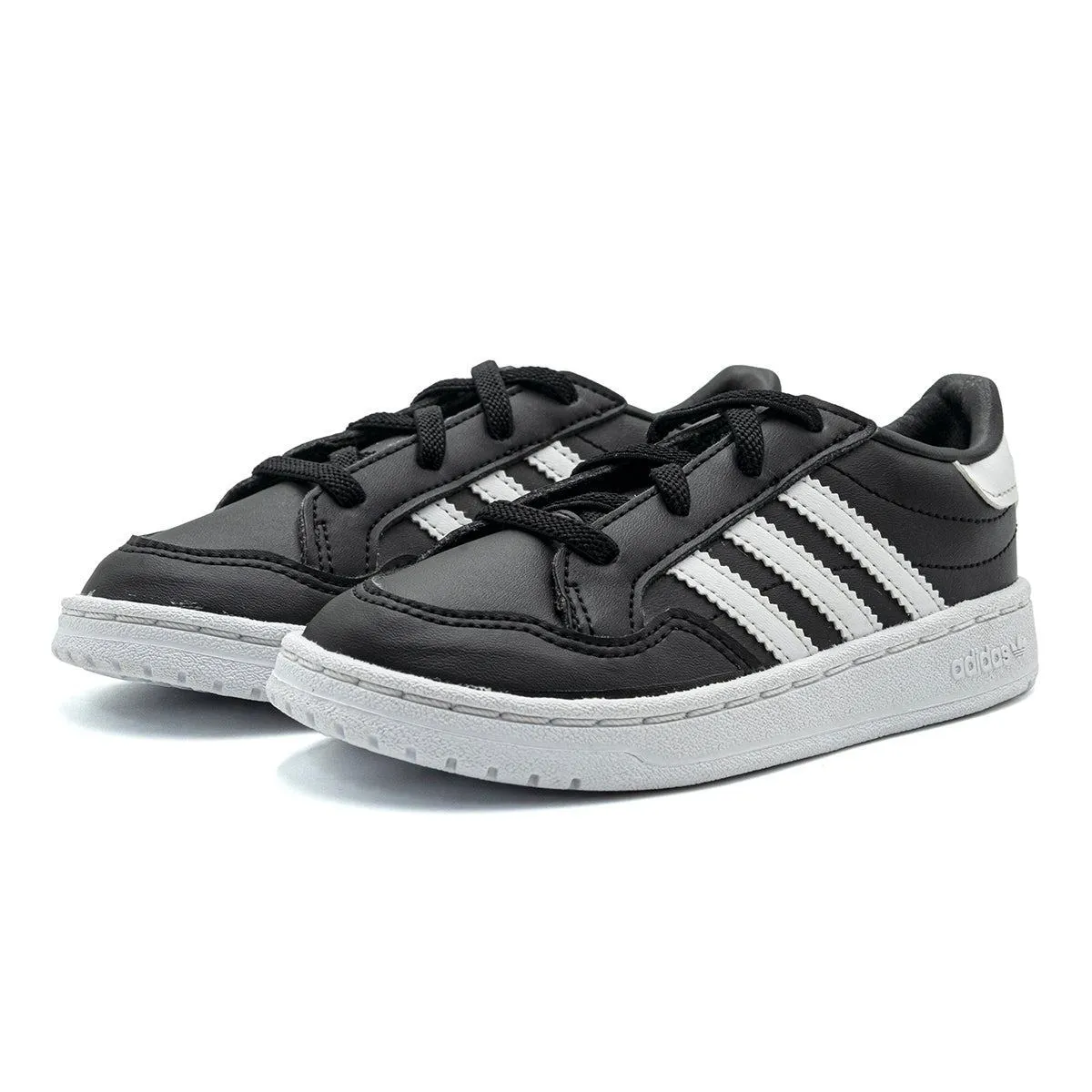 Adidas Original Team Court Sneakers Leather Black Colour For Kids