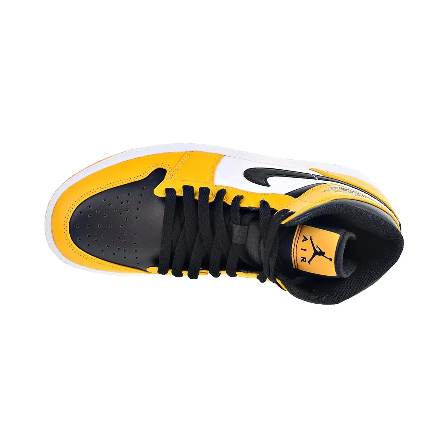 Air Jordan 1 Mid Men's Shoes Taxi-Black-White