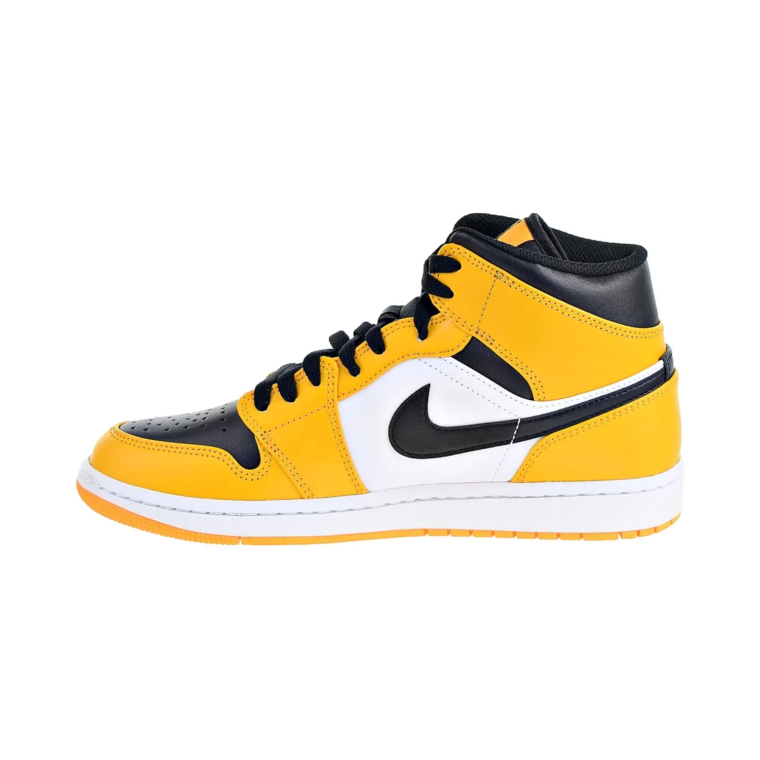 Air Jordan 1 Mid Men's Shoes Taxi-Black-White