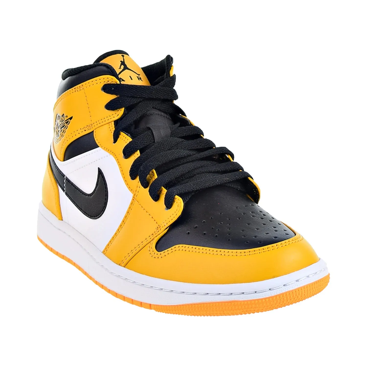 Air Jordan 1 Mid Men's Shoes Taxi-Black-White