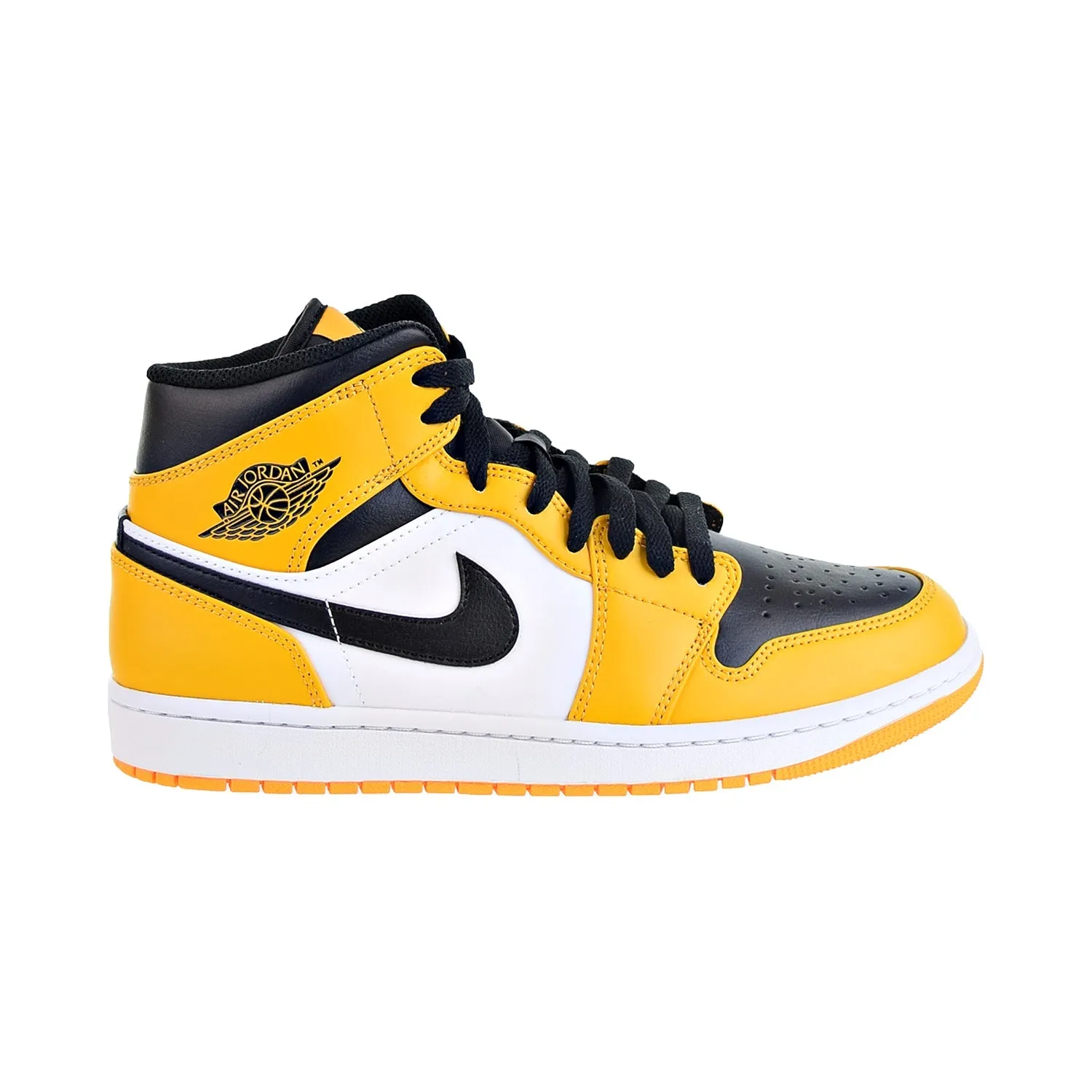 Air Jordan 1 Mid Men's Shoes Taxi-Black-White