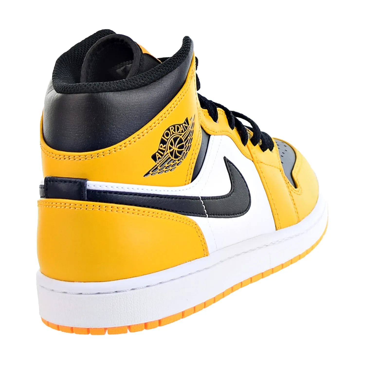 Air Jordan 1 Mid Men's Shoes Taxi-Black-White