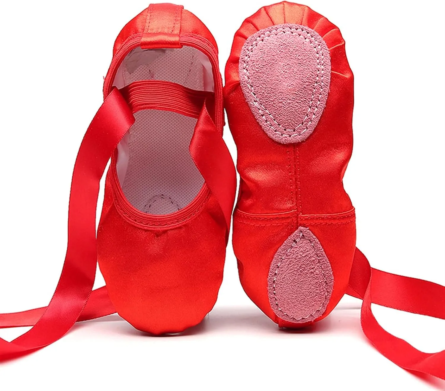 Ballet Shoes 2 Pairs Ballet Shoes Ballerina Dance Shoes Satin Ballet Slippers Ribbon Tie Up Ballet Flats Pointe Shoes Ballet for Girls Shoes Women Dance Slippers for GirlPrima Pink-29 EU