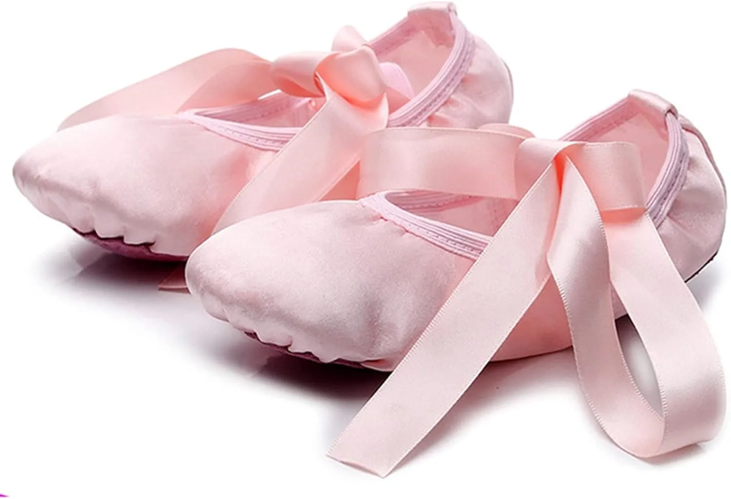 Ballet Shoes 2 Pairs Ballet Shoes Ballerina Dance Shoes Satin Ballet Slippers Ribbon Tie Up Ballet Flats Pointe Shoes Ballet for Girls Shoes Women Dance Slippers for GirlPrima Pink-29 EU