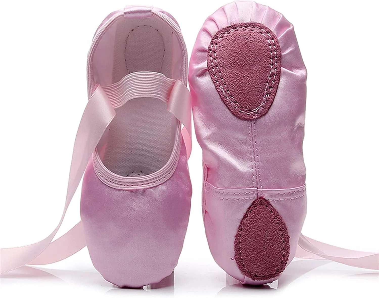 Ballet Shoes 2 Pairs Ballet Shoes Ballerina Dance Shoes Satin Ballet Slippers Ribbon Tie Up Ballet Flats Pointe Shoes Ballet for Girls Shoes Women Dance Slippers for GirlPrima Pink-29 EU