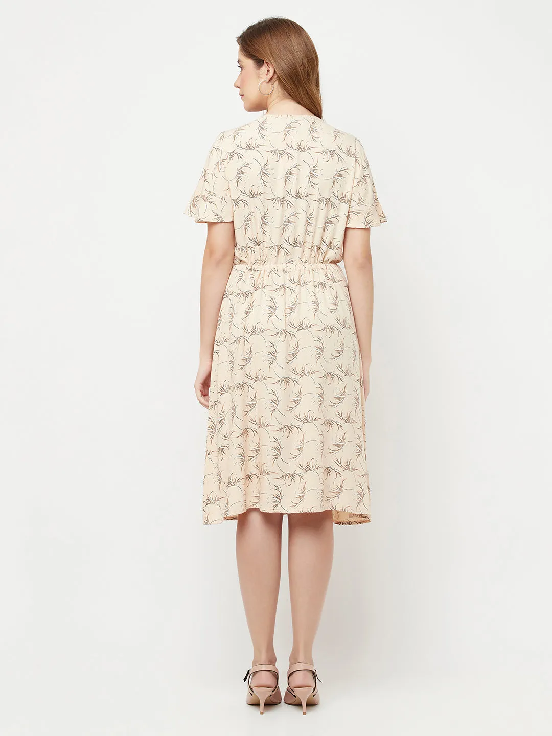 Beige Floral Dress