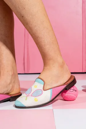 BY PAIGE - NEEDLEPOINT MULE IN TENNIS