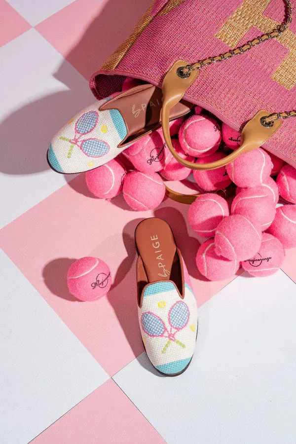 BY PAIGE - NEEDLEPOINT MULE IN TENNIS