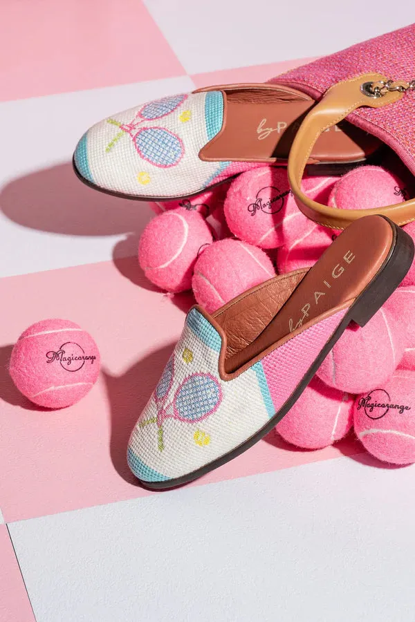 BY PAIGE - NEEDLEPOINT MULE IN TENNIS