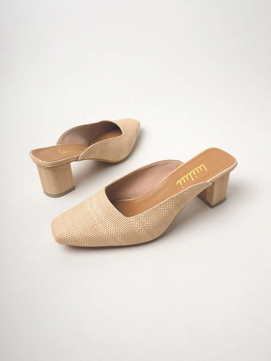 DEBORAH Square-toe mule pumps