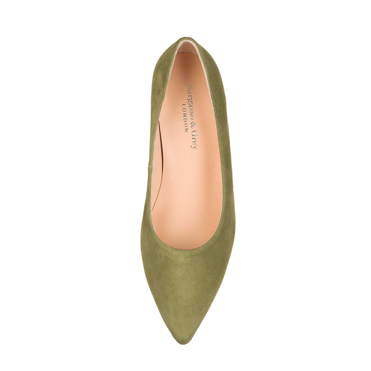 Eve Wide Width Pumps – Olive Green Suede