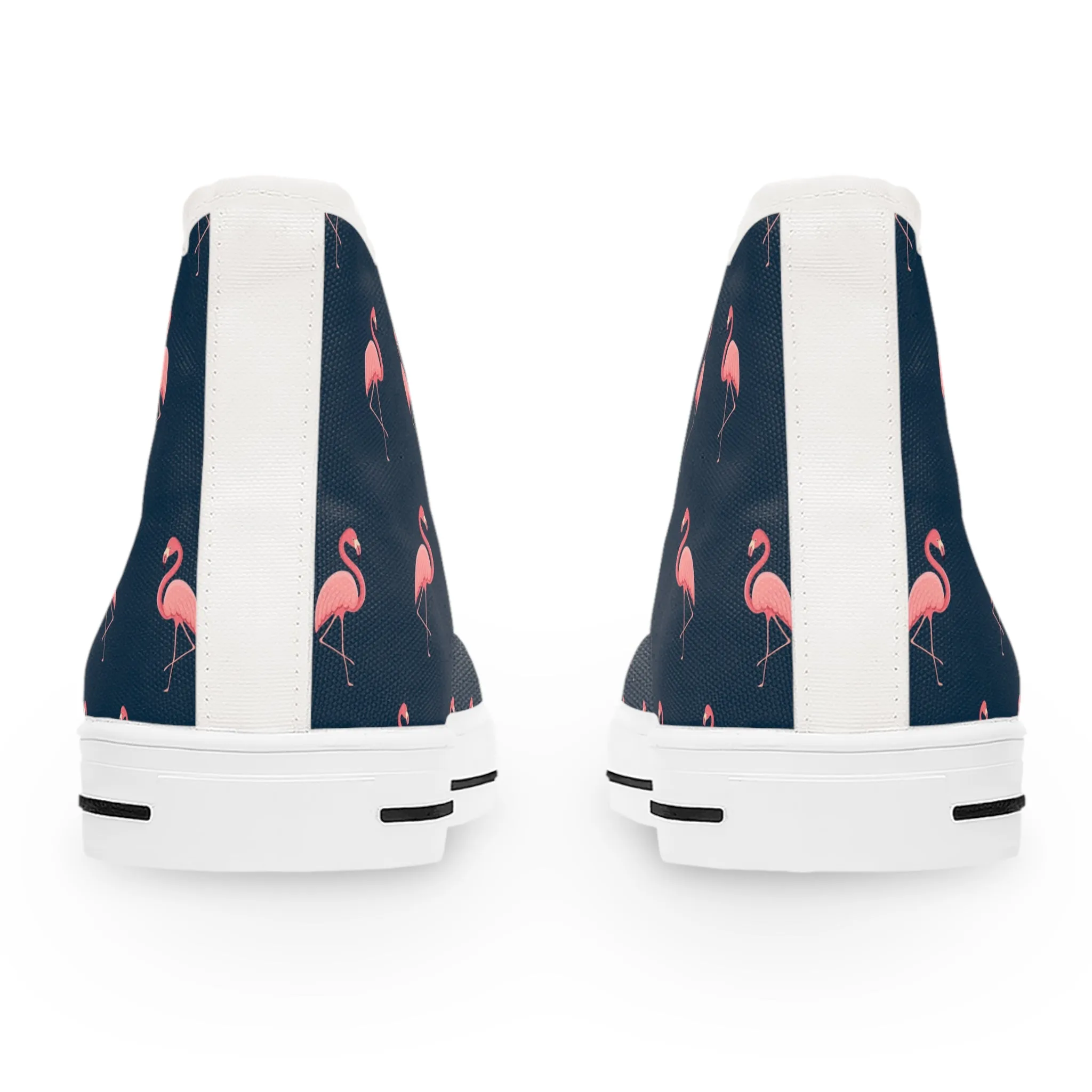 Flamingo Blue Background Women's High Top Sneakers