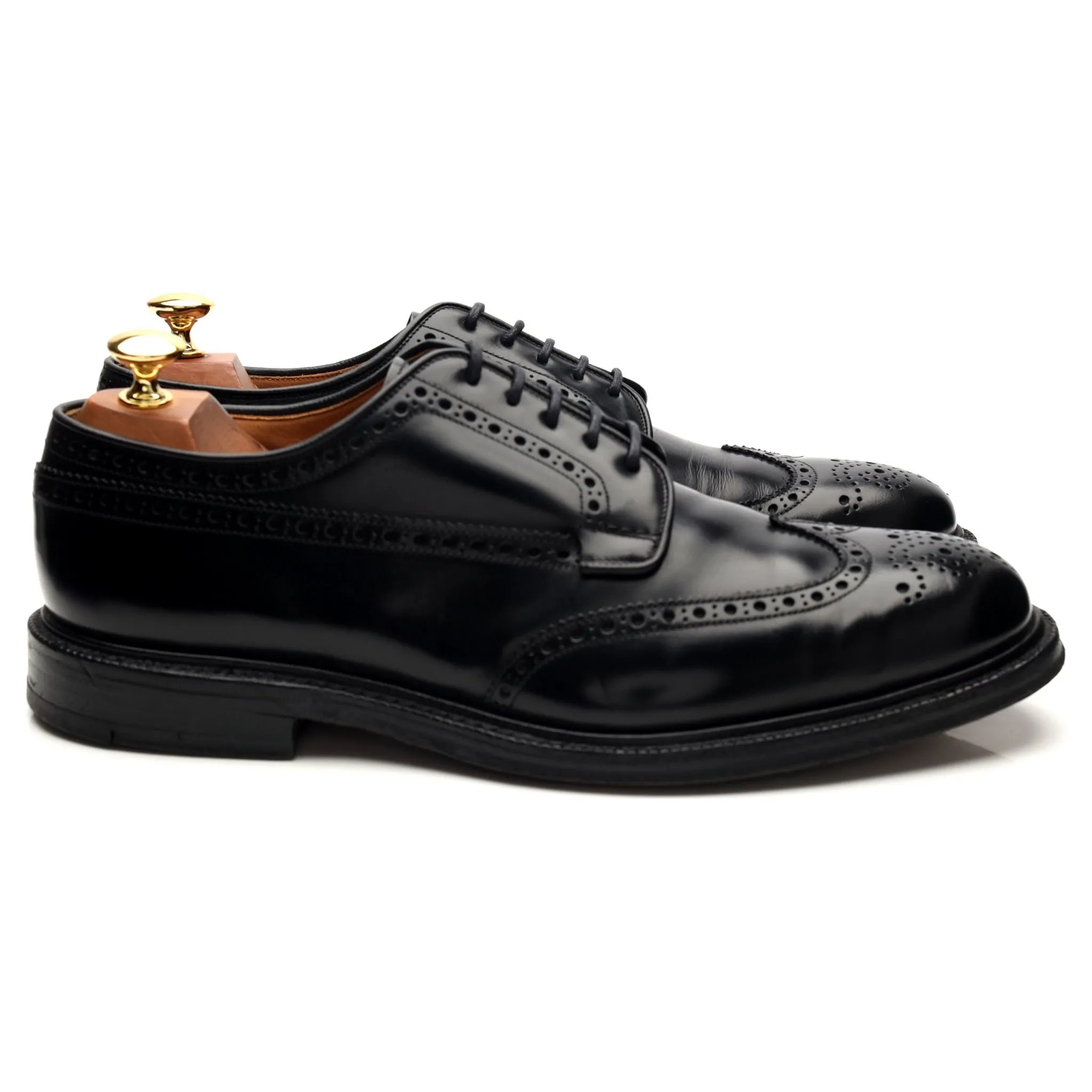 'Grafton' Black Leather Derby Brogues UK 9 G