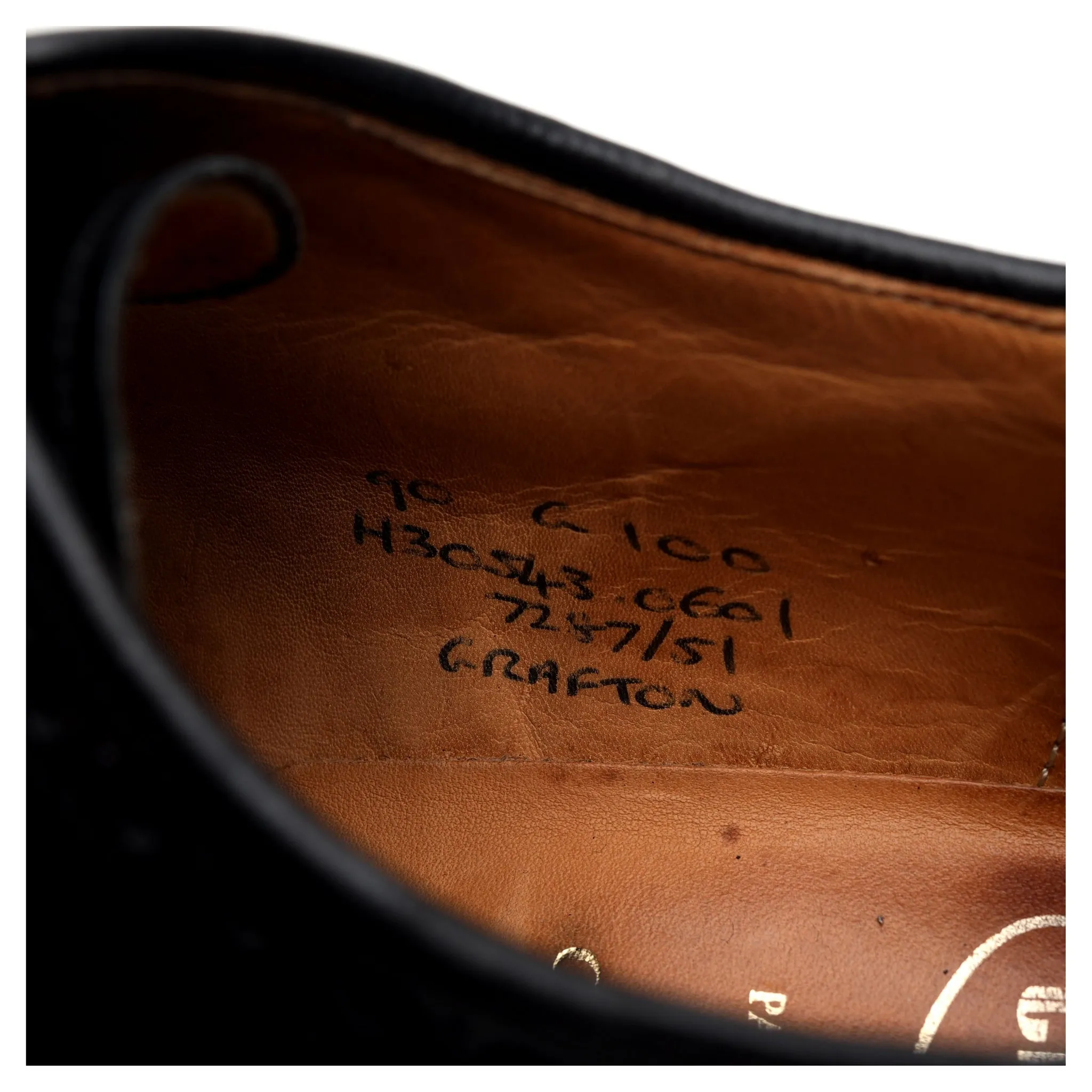 'Grafton' Black Leather Derby Brogues UK 9 G