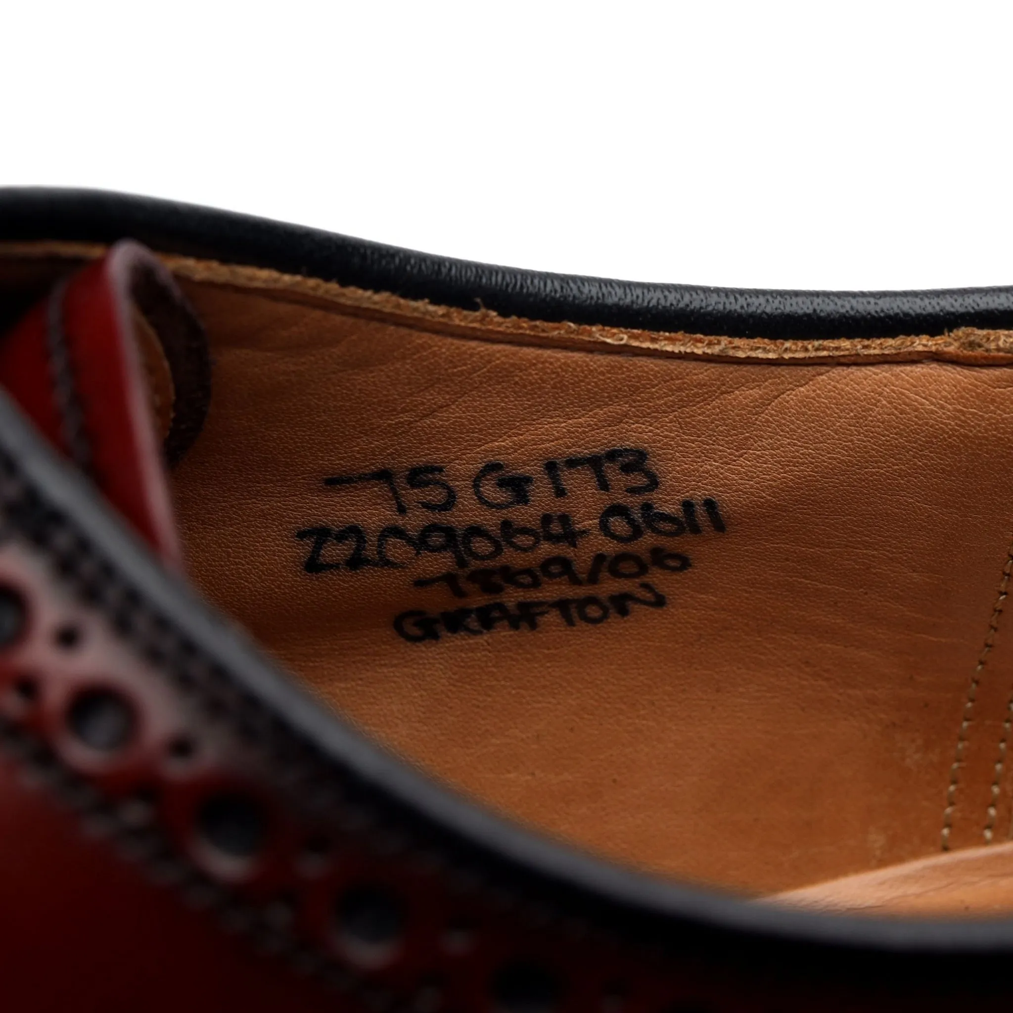 'Grafton' Burgundy Leather Derby Brogues UK 7.5 G