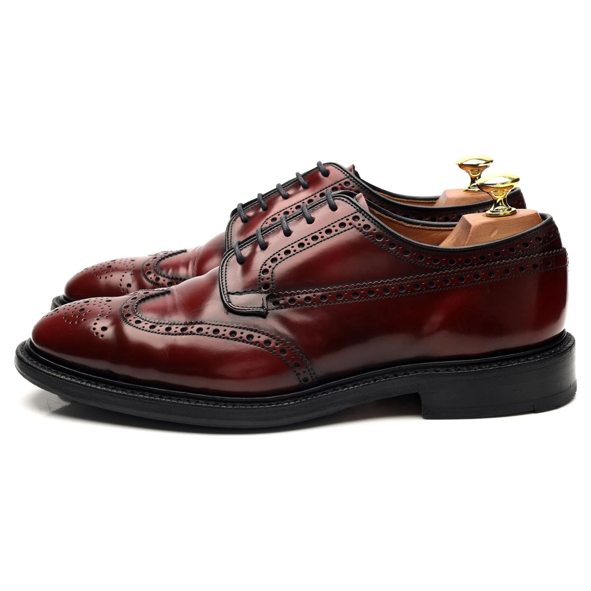 'Grafton' Burgundy Leather Derby Brogues UK 7.5 G
