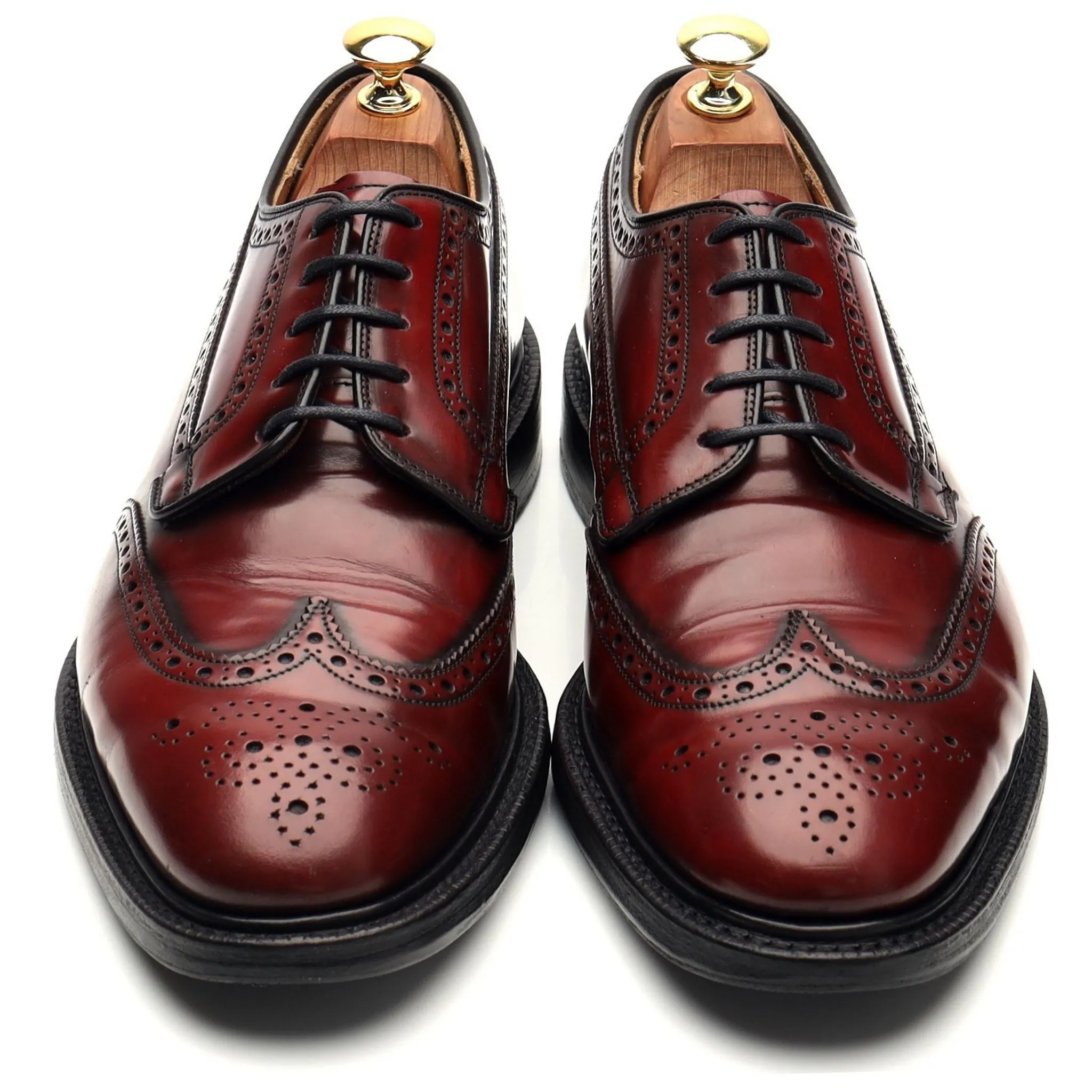 'Grafton' Burgundy Leather Derby Brogues UK 7.5 G