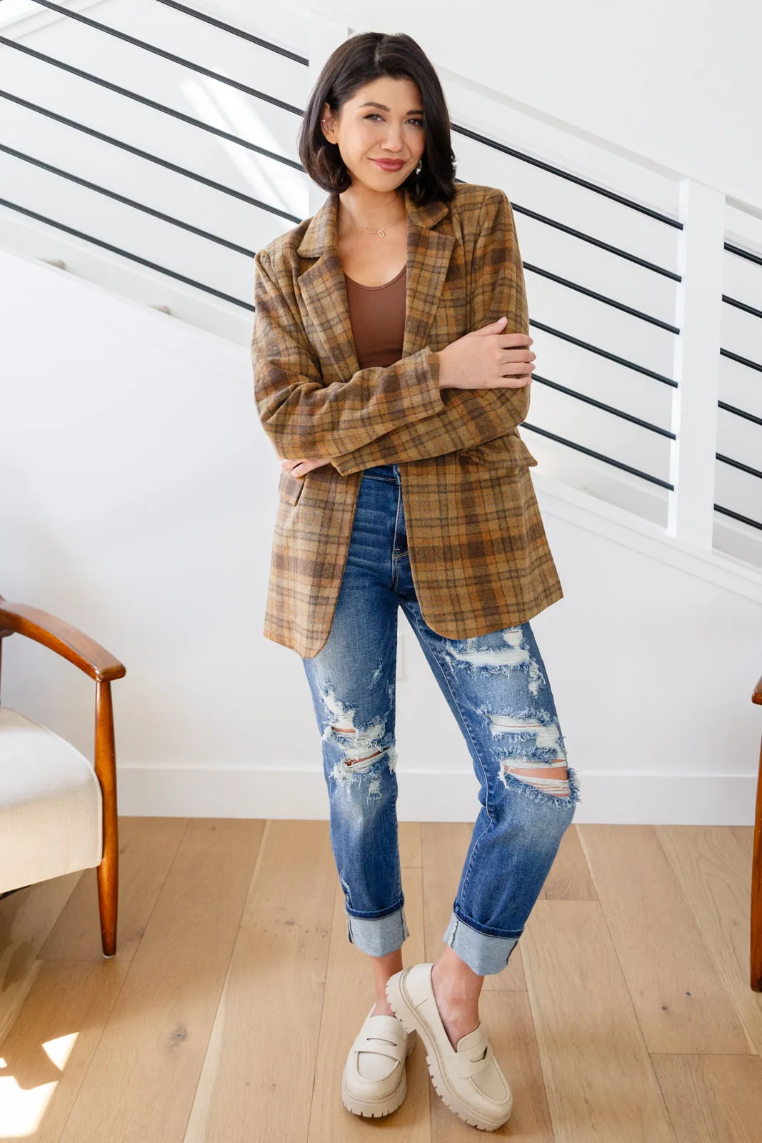 Haptics-World Class Plaid Blazer
