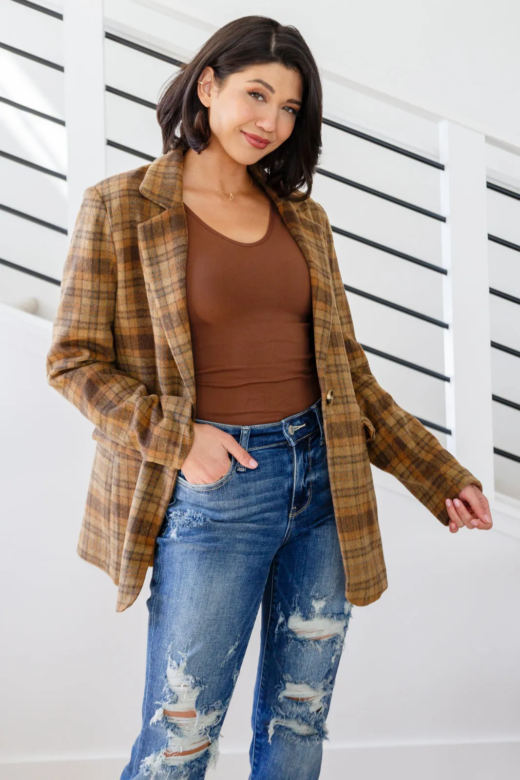 Haptics-World Class Plaid Blazer