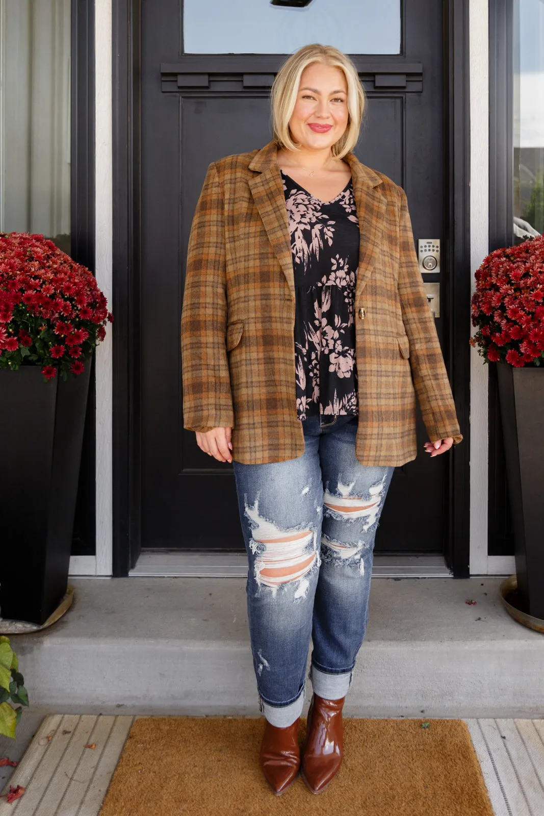 Haptics-World Class Plaid Blazer