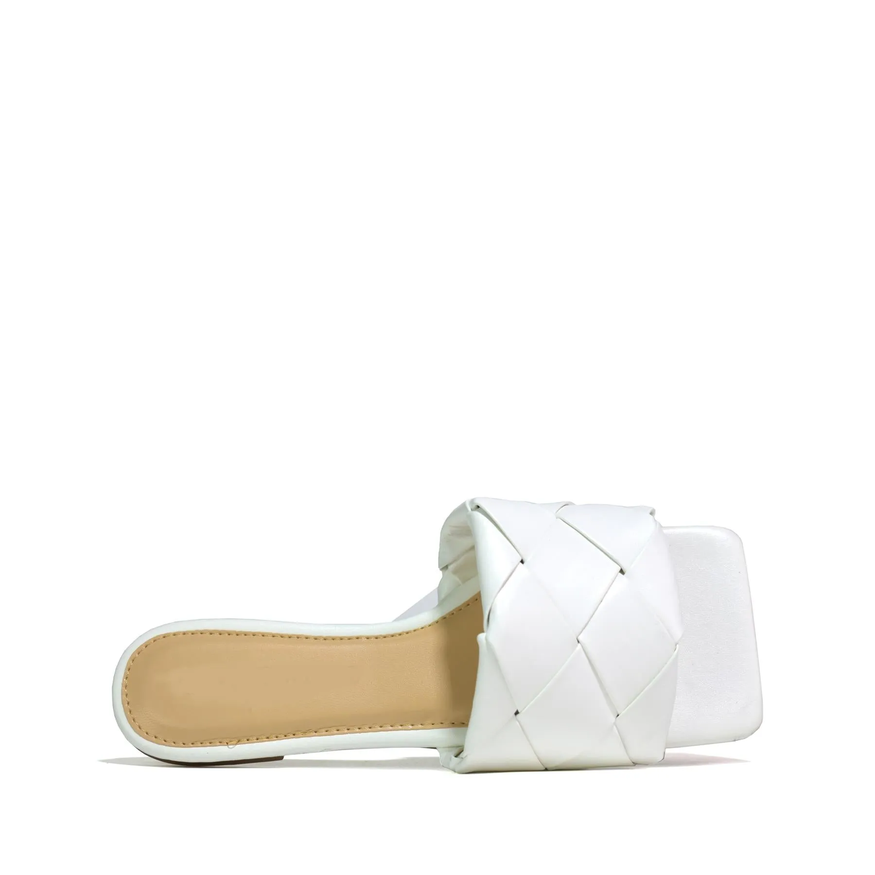 Hot Soles London Open Toe Flats White