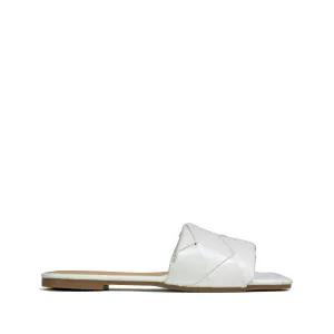 Hot Soles London Open Toe Flats White