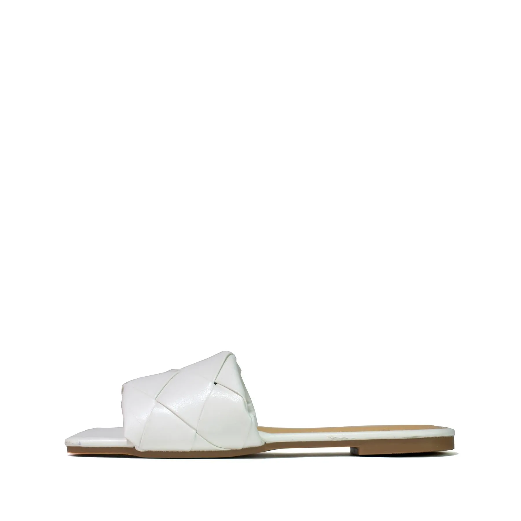 Hot Soles London Open Toe Flats White