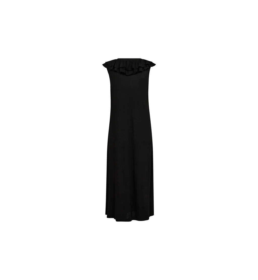 Idris Flounce Dress Black