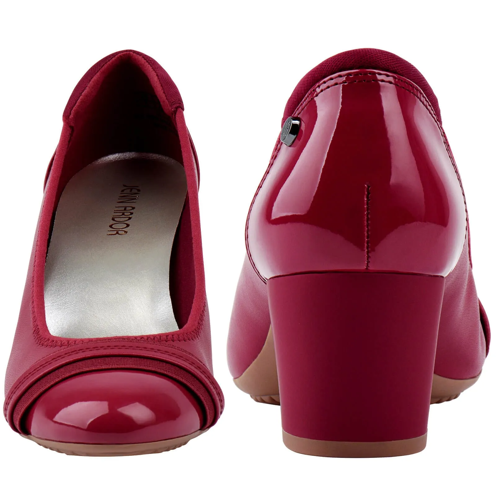 JENN ARDOR Women Round Toe Low Heels Chunky Pumps