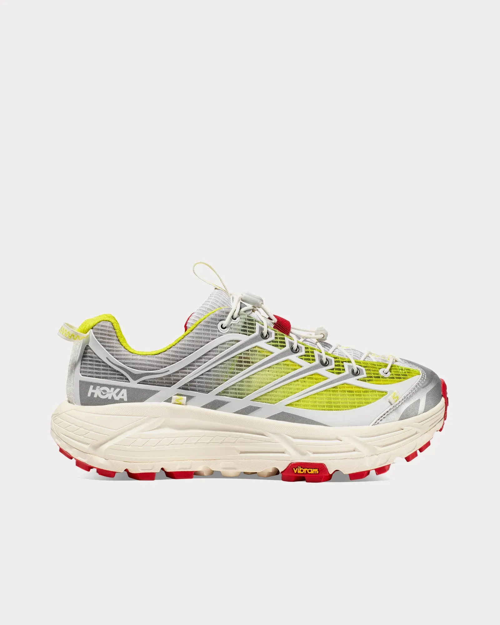 Mafate Three2 White / Neon Yellow Running Shoes