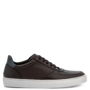 Men Solid Lace-Up Leather Sneakers