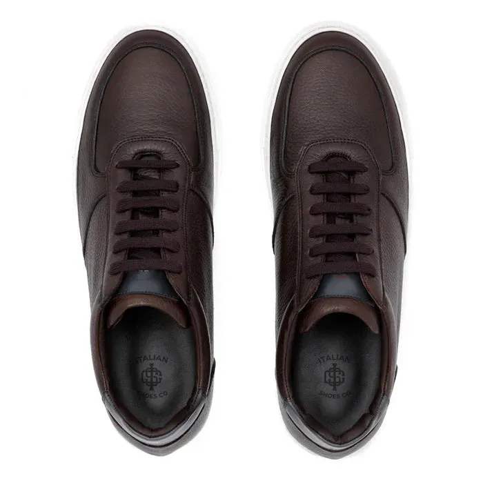 Men Solid Lace-Up Leather Sneakers