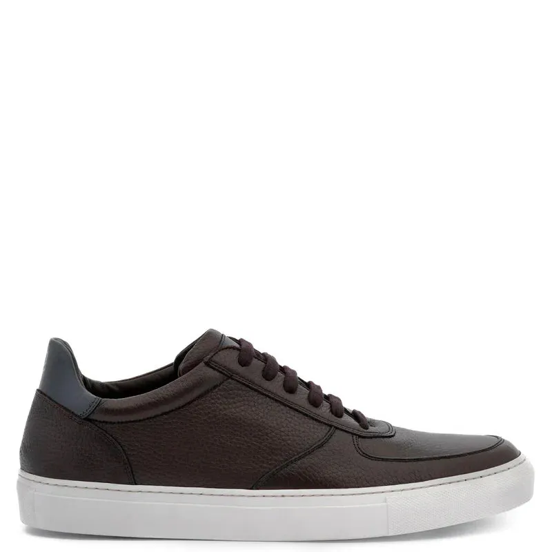 Men Solid Lace-Up Leather Sneakers