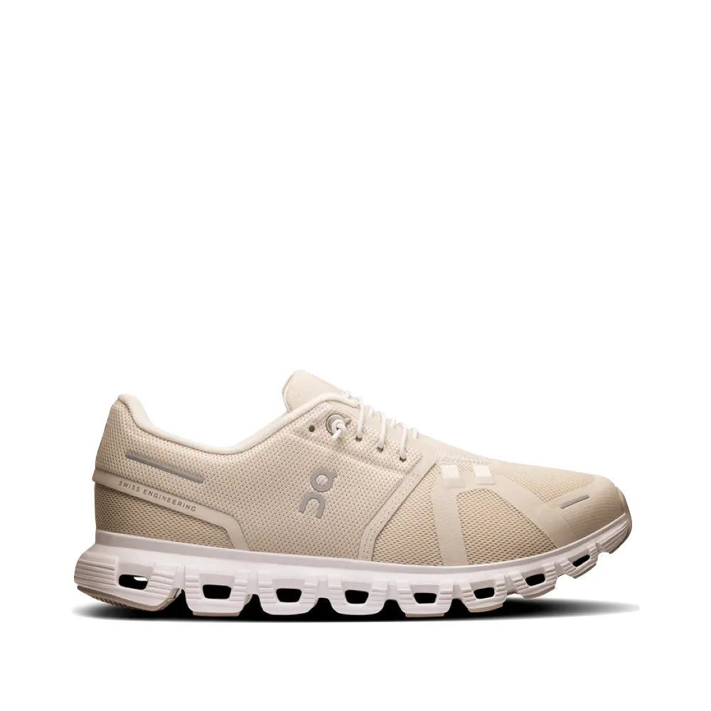 On Women's Cloud 6 Sneaker in Pearl/White