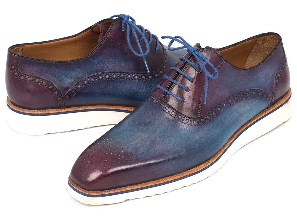 Paul Parkman Blue & Purple Oxford Shoes