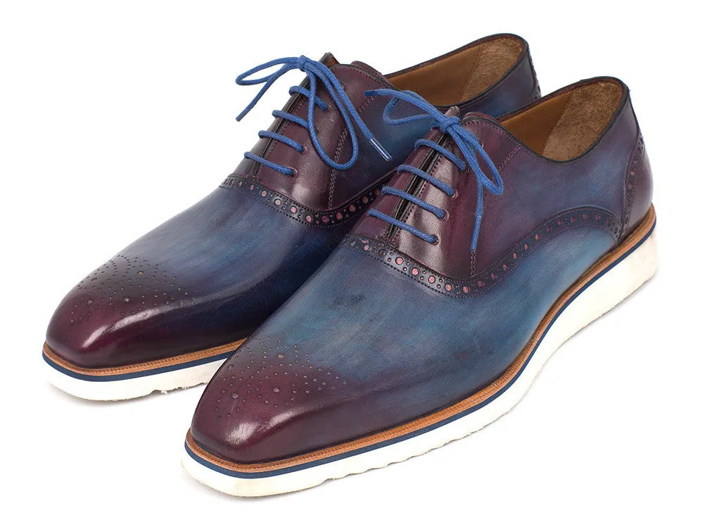 Paul Parkman Blue & Purple Oxford Shoes