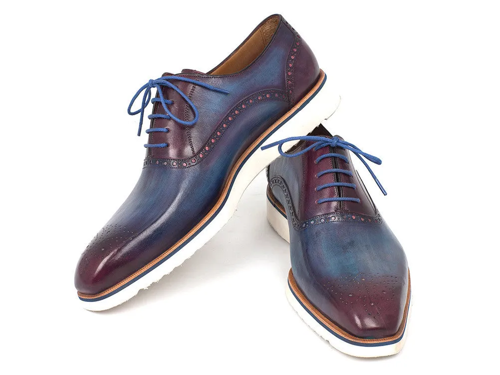Paul Parkman Blue & Purple Oxford Shoes