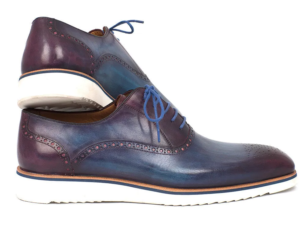 Paul Parkman Blue & Purple Oxford Shoes