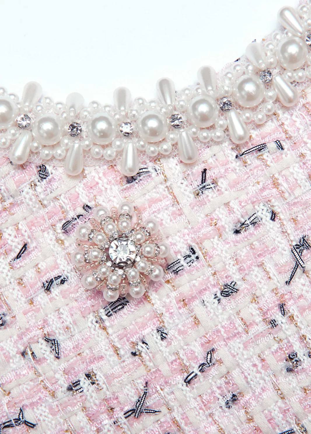 SELF-PORTRAIT BOUCLE DRESS PINK