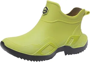 Short Rain Boots for Men Non Slip Garden Shoes Comfortable Lightweight Ankle Rain Boots Slip On Fishing Boots