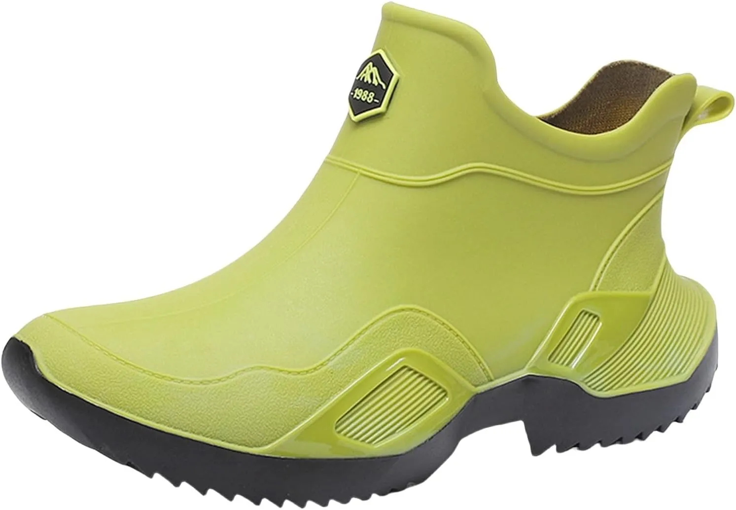 Short Rain Boots for Men Non Slip Garden Shoes Comfortable Lightweight Ankle Rain Boots Slip On Fishing Boots