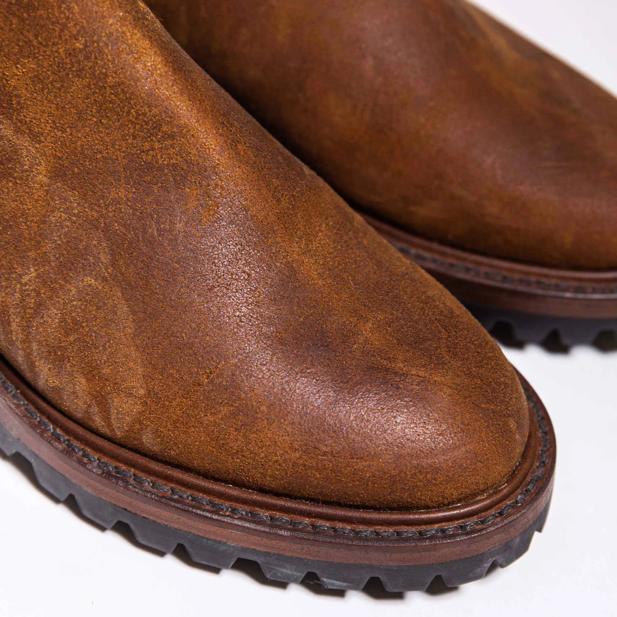 The Ranch Boot in Redwood Waxed Suede