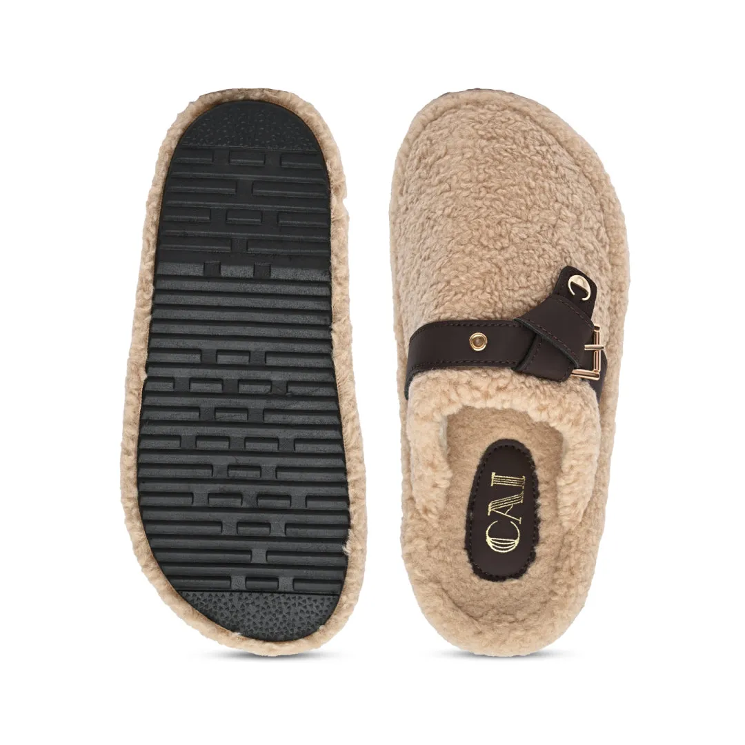 Wolly Beige Slides