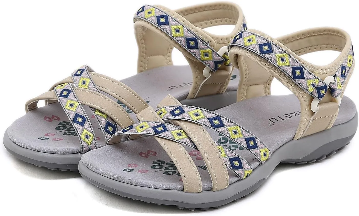 Womens Hiking Sandal Sport Sandal Straps with Adjustable Hooks Arch Support 2025 Open Toe Summer Casual Comfy