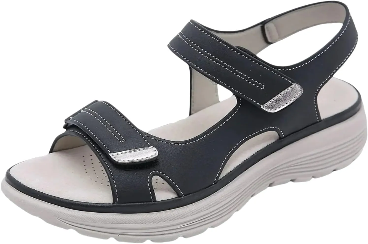 Women's Orthopedic Sport Sandals Shoes with Soft Cushion Foam Wide Fit Dress Comfy Orthotic Recovery Athletic Travel Summer Sandal Dressy Back Strap Walking Sandals with Arch Support