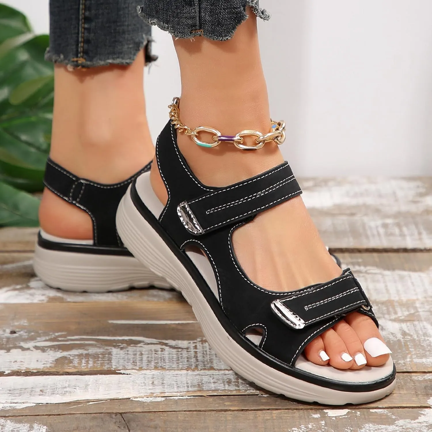 Women's Orthopedic Sport Sandals Shoes with Soft Cushion Foam Wide Fit Dress Comfy Orthotic Recovery Athletic Travel Summer Sandal Dressy Back Strap Walking Sandals with Arch Support