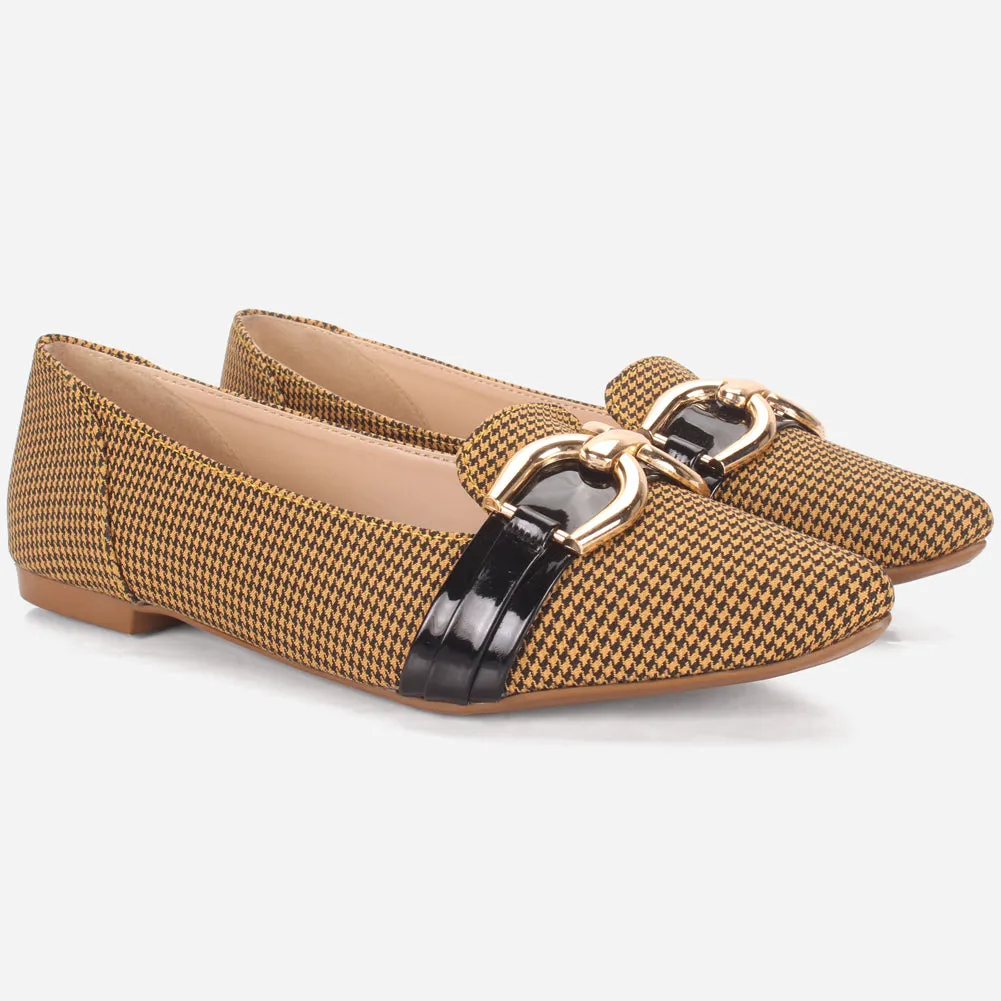 Women's "FERGIE" Pointed Toe Decorated Flat Pumps