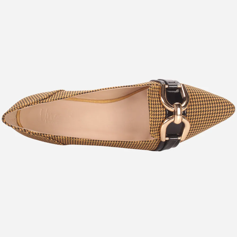 Women's "FERGIE" Pointed Toe Decorated Flat Pumps